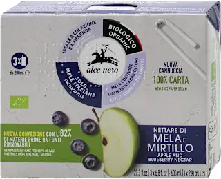 Nettare di mela e mirtillo biologico, 600 ml