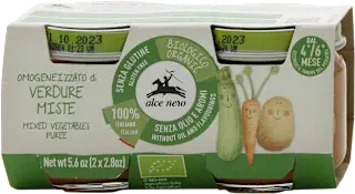 Omogeneizzato di verdure miste biologico, 160 g