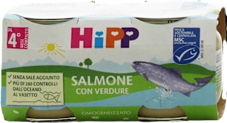 Omogeneizzato salmone con verdure, 160 g
