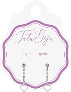 Orecchini Drop Heart Crystal, 2 pz