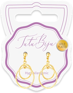 Orecchini pendenti Duo Ring oro, 2pz