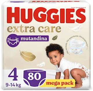 Pannolini a mutandina extra care mega pack taglia 4 (9-14 kg), 80 pz