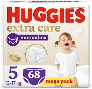 Pannolini a mutandina extra care mega pack taglia 5 (12-17 kg), 68 pz