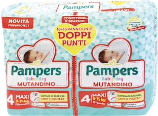 Pannolini Baby-dry MUTANDINO taglia 4 maxi Bipacco (8-15 kg), 32 pz