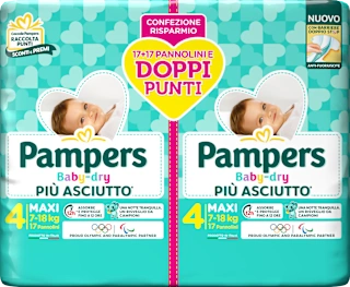 Pannolini Baby-dry taglia 4 maxi Bipacco (7-18 kg), 34 pz