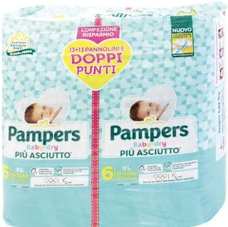 Pannolini Baby-dry taglia 6 XL Bipacco, 26 pz