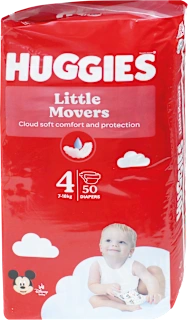 Pannolini Little Movers taglia 4 (7-18 kg), 50 pz