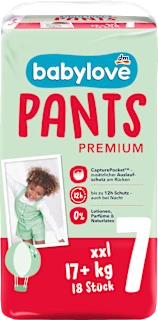 Pannolini premium a mutandina 7 XXL (17+ kg), 18 pz