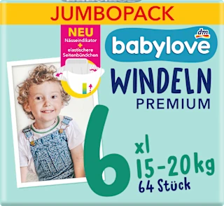 Pannolini premium taglia 6 xl (15-20 kg), confezione Jumbo, 64 pz