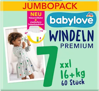 Pannolini premium taglia 7 xxl (16+ kg), confezione Jumbo, 60 pz