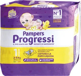 Pannolini Progressi taglia 1 Newborn (2-5 kg), 28 pz