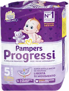 Pannolini Progressi taglia 5 junior (11-25 kg), 18 pz