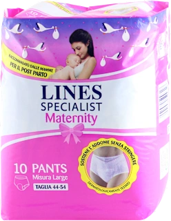 Pants assorbenti post-parto taglia L (44-54), 10 pz