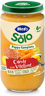 Pappa completa carote con vitellone, 235 g