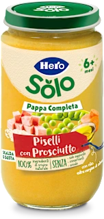 Pappa completa piselli con prosciutto, 235 g