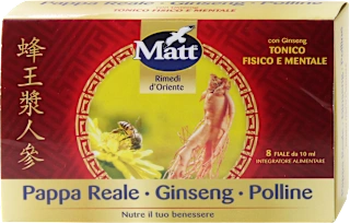 Pappa reale, ginseng e polline, 8 pz