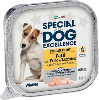 Patè per cani senior con pollo e tacchino, 150 g