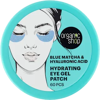 Patch occhi in gel idratanti blu matcha e acido ialuronico, 60 pz