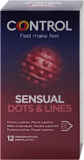 Preservativi Sensual Dots & Lines, 12 pz