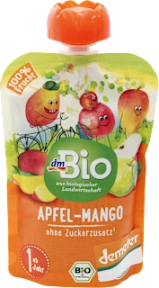 Purea BIO di frutta mela e mango, 100 g