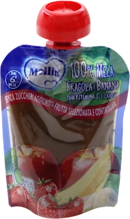 Purea di 100% mela, fragola e banana, 90 g