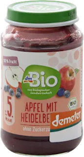 Purea di mela con mirtilli, 190 g
