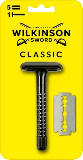 Rasoio Classic monolama con 5 ricariche Double Edge, 1 pz