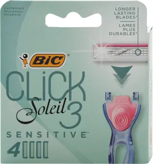 Ricariche testine a 3 lame per rasoio Soleil Click 3 Sensitive, 4 pz