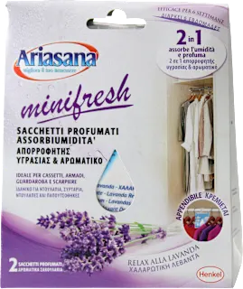 Sacchetti profumati assorbiumidità relax alla lavanda minifresh, 2 pz