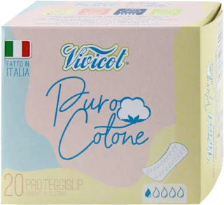 Salvaslip Puro Cotone ripiegati, 20 pz