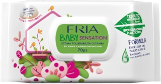 Salviette umidificate BABY SENSATION con burro di karité, 70 pz