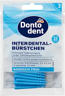 Scovolini interdentali conici sottili, 32 pz