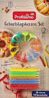 Set candeline per compleanno assort., 24 pz