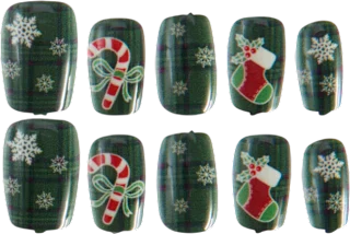 Set unghie finte natalizie, assort., 1 pz