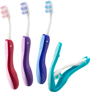 Spazzolino da viaggio assort., a setole medie, 1 pz