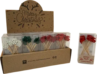 Stecchini decorativi Natale, assort.