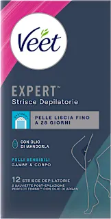 Strisce depilatorie corpo, pelli sensibili, 12 pz