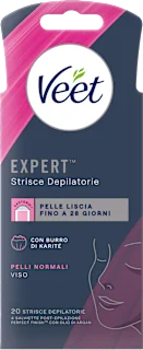 Strisce depilatorie viso, pelli normali, 20 pz