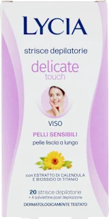 Strisce depilatorie viso pelli sensibili, 20 pz