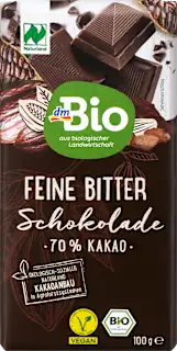 Tavoletta di cioccolato fondente 70% bio, 100 g
