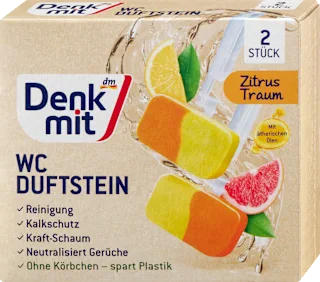 Tavolette detergenti per WC limone e pompelmo, 2 pz