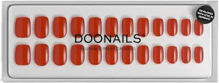 Unghie press-on Rose red in soft gel, 32 pz