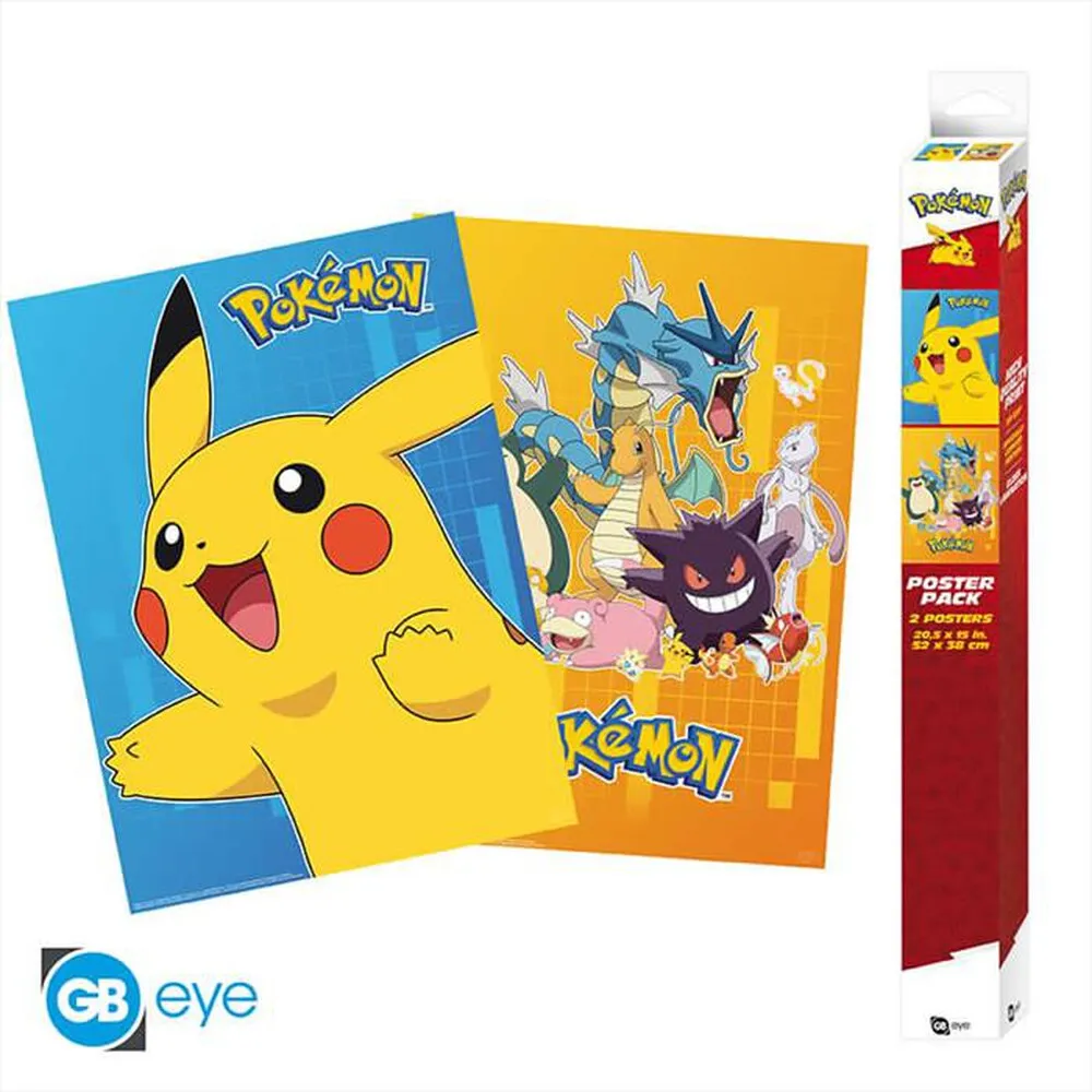 ABYSSE - POKEMON - SET 2 POSTER CHIBI 52X38 - PERSONAGGI