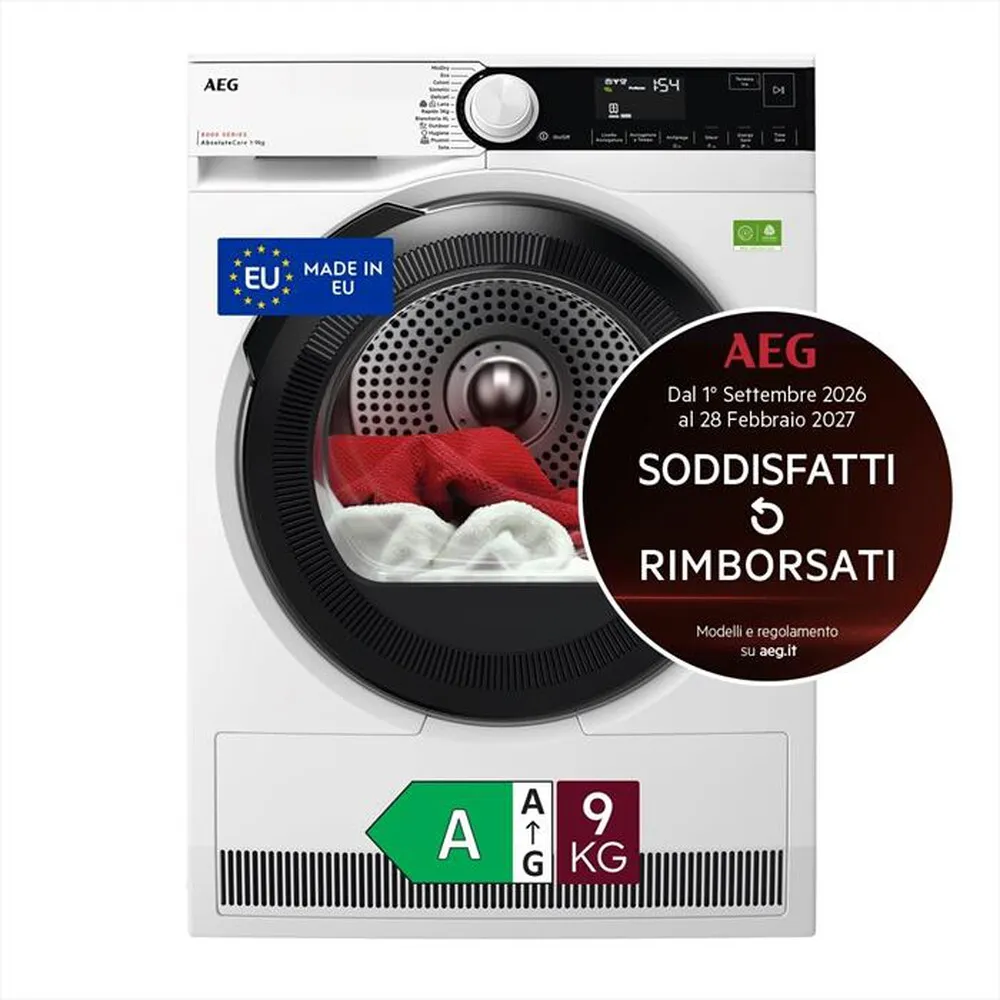 AEG - Asciugatrice 9Kg TR8HD9A Classe A-Bianco