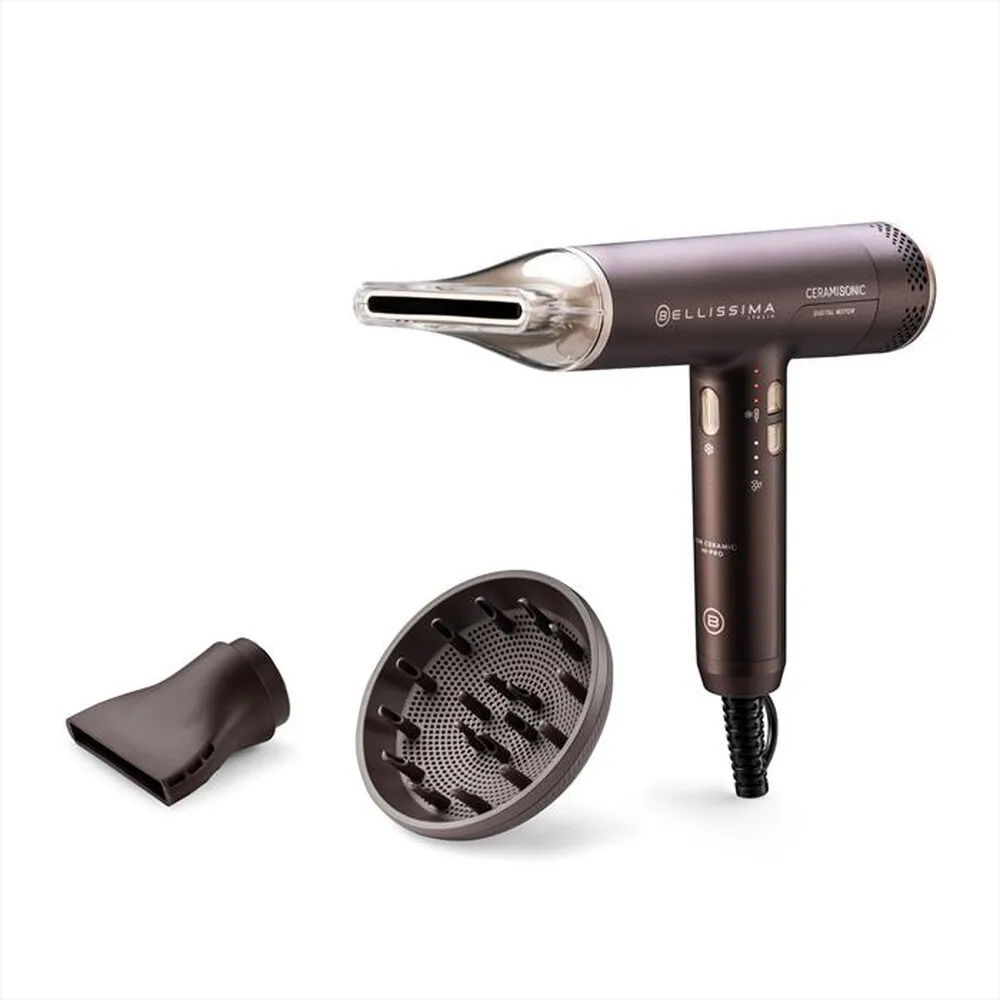 BELLISSIMA IMETEC - ASCIUGACAPELLI DIGITALE CERAMISONIC-Deep brown, Rose nude