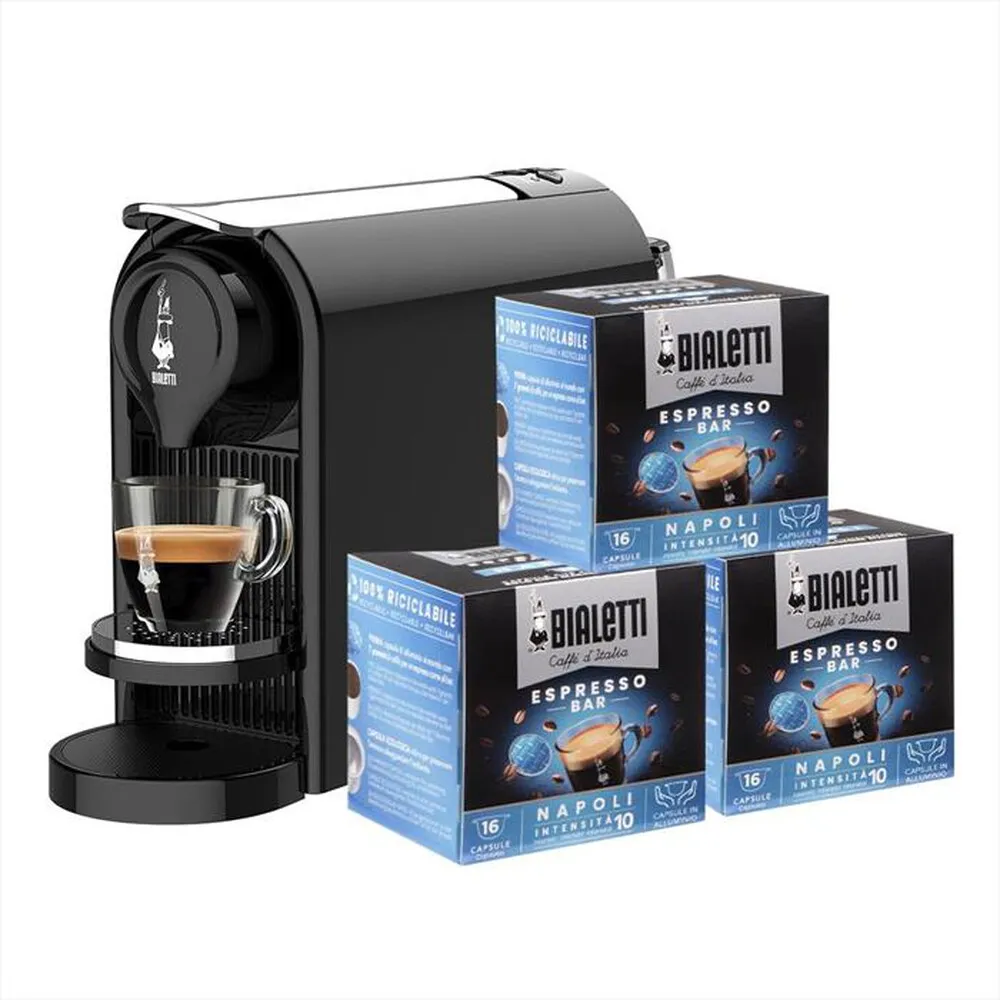 BIALETTI - Macchina da caffè BUNDLE GIOIA PLUS NERO+48CAPS-nero