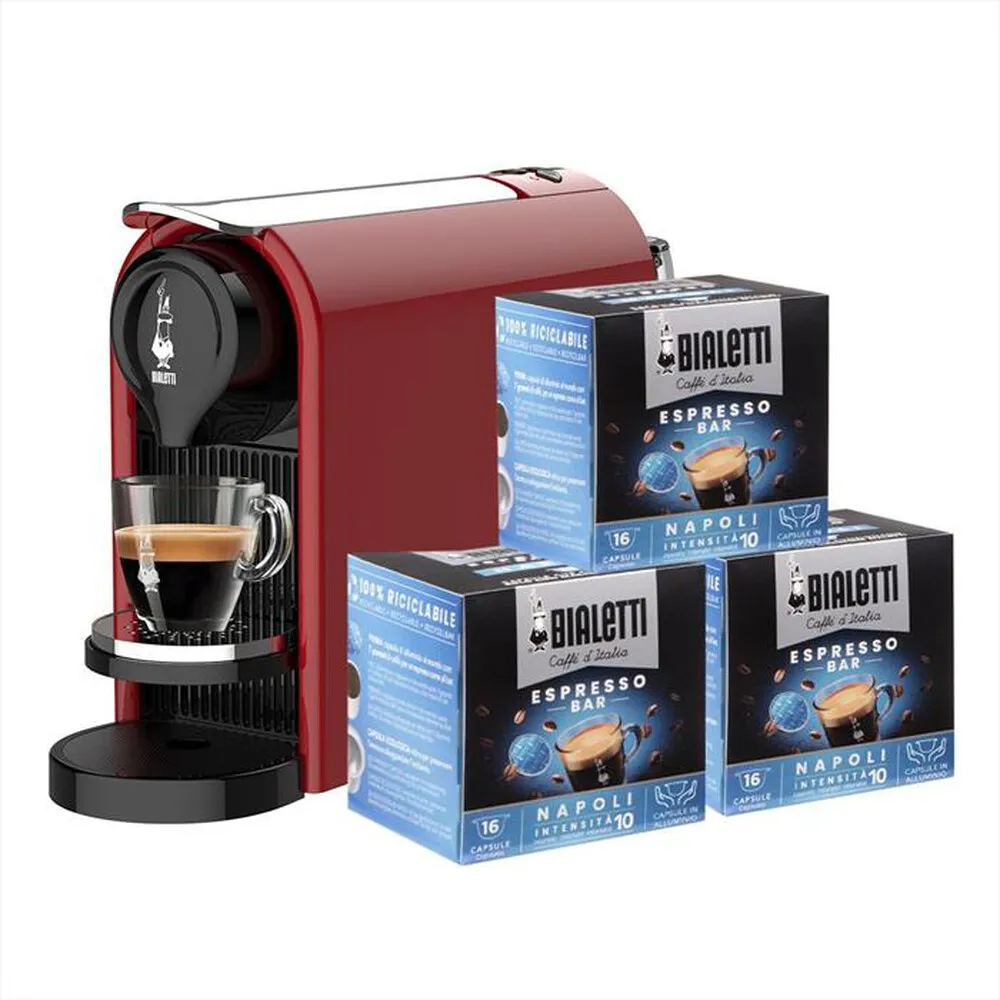 BIALETTI - Macchina da caffè BUNDLE GIOIA PLUS ROSSO+48CAPS-rosso