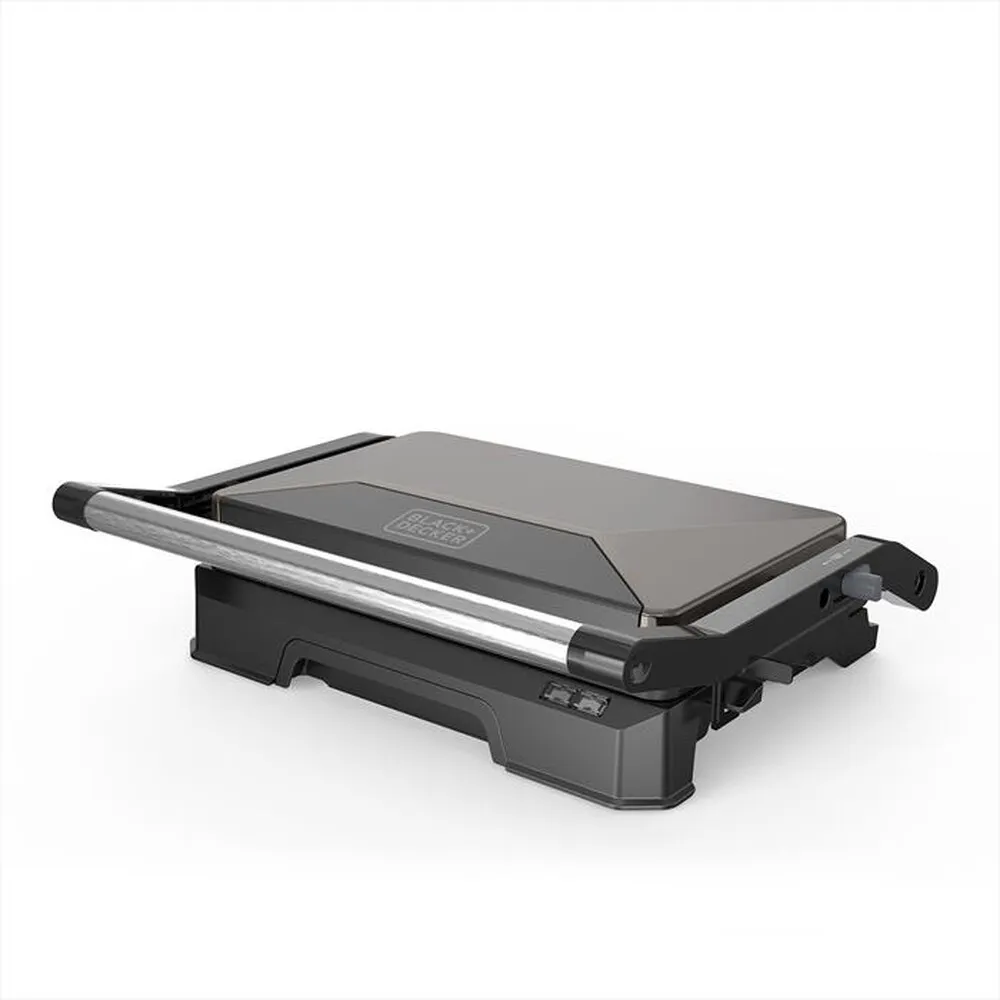 BLACK & DECKER - Bistecchiera Compact grill 1000W BXGR1001E-Grigio/Nero