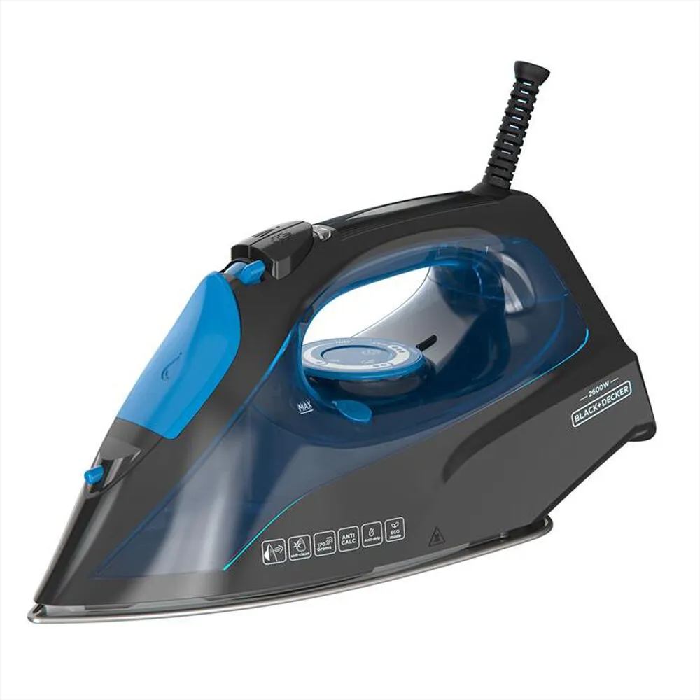 BLACK & DECKER - Ferro da stiro a vapore BXIR2605E-NERO/BLU