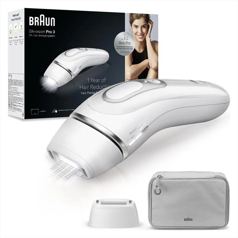 BRAUN - Epilatore LUCE PULSATA PL3020-BIANCO/GRIGIO